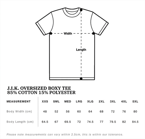 J.I.K. ORGINAL OVERSIZED BOXY TEE (BLACK)