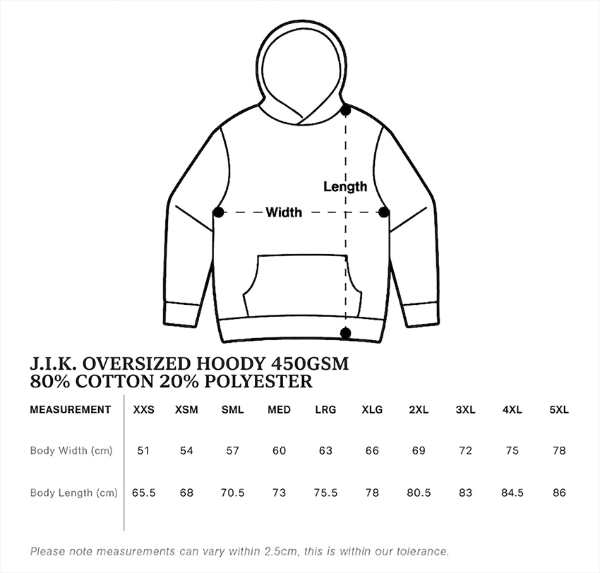 J.I.K. ORGINAL HEAVYWEIGHT RELAXED OVERSIZED HOODY (WHITE)