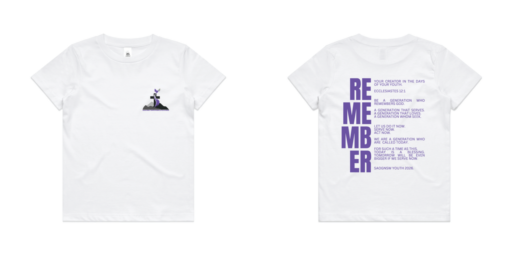 SAOGNSW YOUTH 2026 KIDS TSHIRT SIZE 2-12